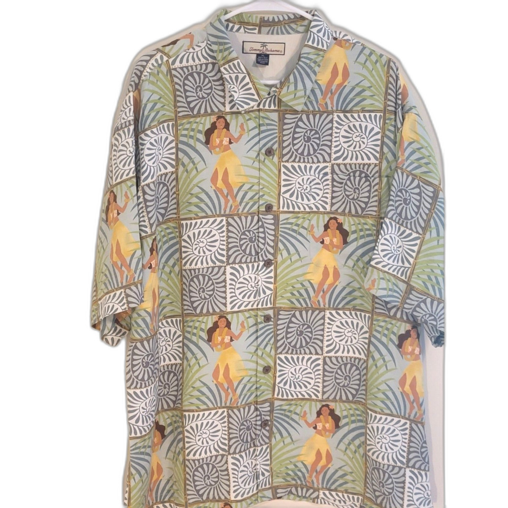 Tommy Bahama  Dancing Hula Ladies shirt Size XL